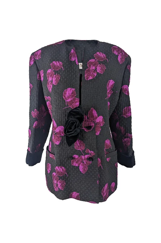 Super Savings Renato Balestra Vintage Womens Floral Quilted Jacket, 1980s