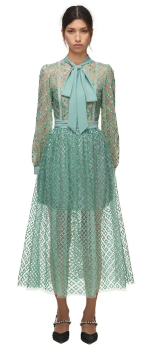 Savings Alert Grid Sequin Midi Dress
