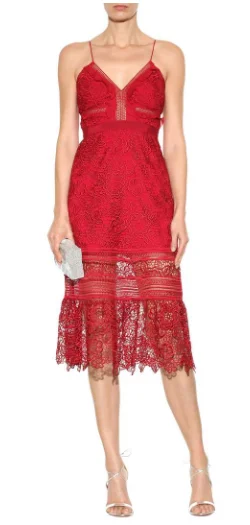 Price Cut Floral Red Midi Dress