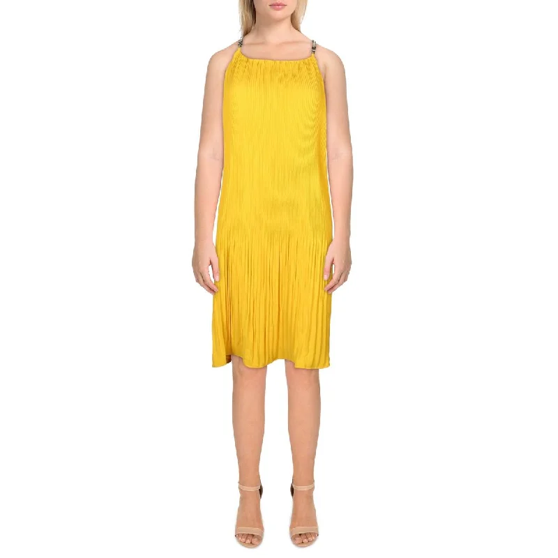 Michael Kors Womens Ribbed Mini Fit & Flare Dress