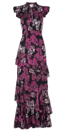 Special Discount Butterfly Devore Maxi Dress