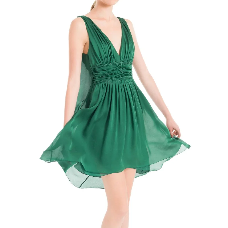 Leon Max Womens Silk Knee-length Cocktail and Party Dress