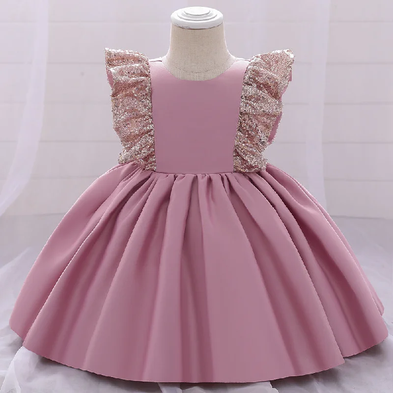 New Deals Baby Girl Birthday Party Dresses Toddler Summer Cute Sequins Bow Gowns Princess Dress