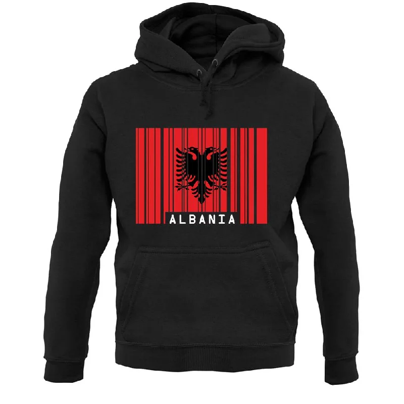 Online Exclusive Albania Barcode Style Flag Unisex Hoodie