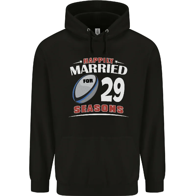 Take Advantage 29 Year Wedding Anniversary 29th Rugby Mens 80% Cotton Hoodie