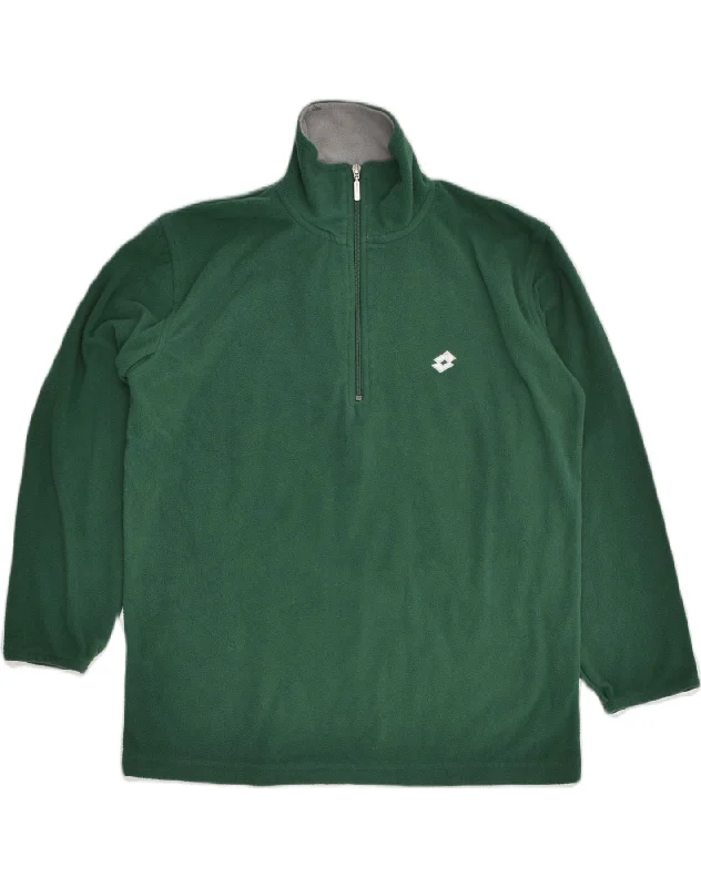 Special Promotion LOTTO Womens Zip Neck Fleece Jumper Large Green Polyester