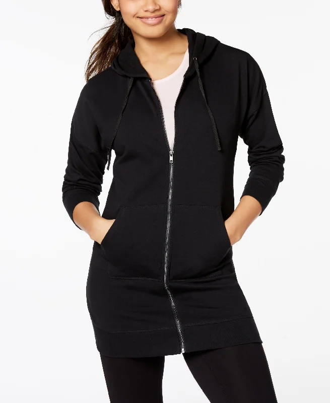 Price Blitz Material Girl Active Juniors Zip Front Lace Up Tunic Hoodie