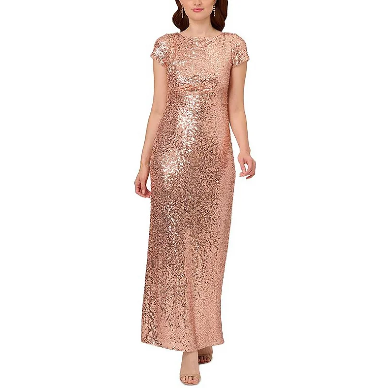 Papell Studio by Adrianna Papell Womens Sequined Formal Evening Dress