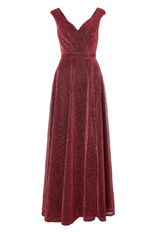 Year-End Sale Berry Wrap Dress With Split