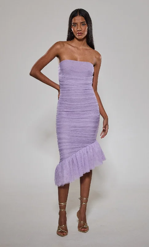 Seasonal Sale Lilac Asymmetric Bandage Dress