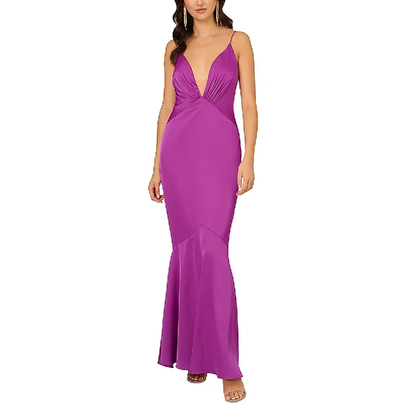 Liv Foster Womens Full Length Deep V Evening Dress