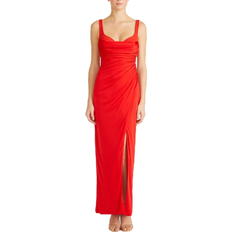 ML Monique Lhuillier Womens Split Hem Tea Length Evening Dress