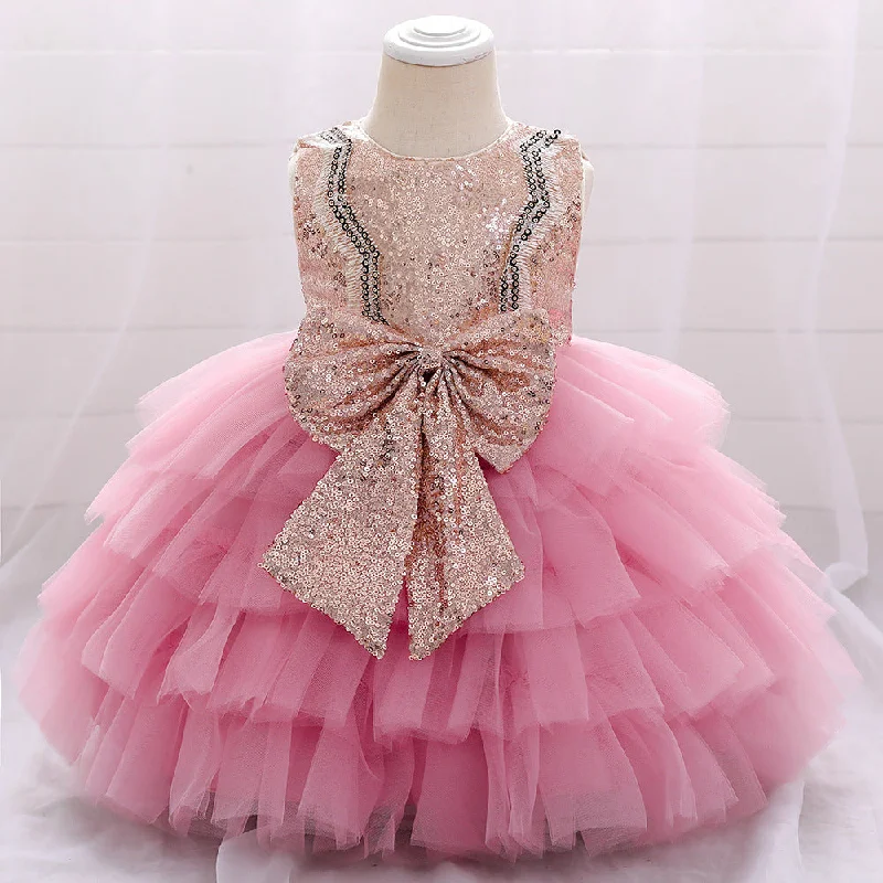 Huge Savings Baby Girl Birthday Party Dress Toddler Cute Bow Puffy Pageant Princess Dress