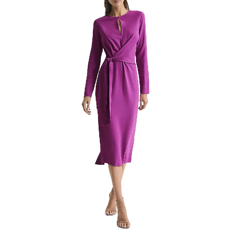 Reiss Womens Faux Wrap Midi Midi Dress