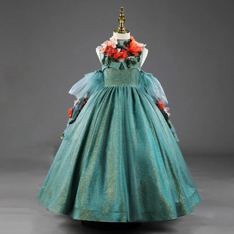 Best Bargains Flower Girl Dress Little Girl Mesh Cake Skirt With Fluffy Gorgeous Multi Flower Fluffy Princess Dress