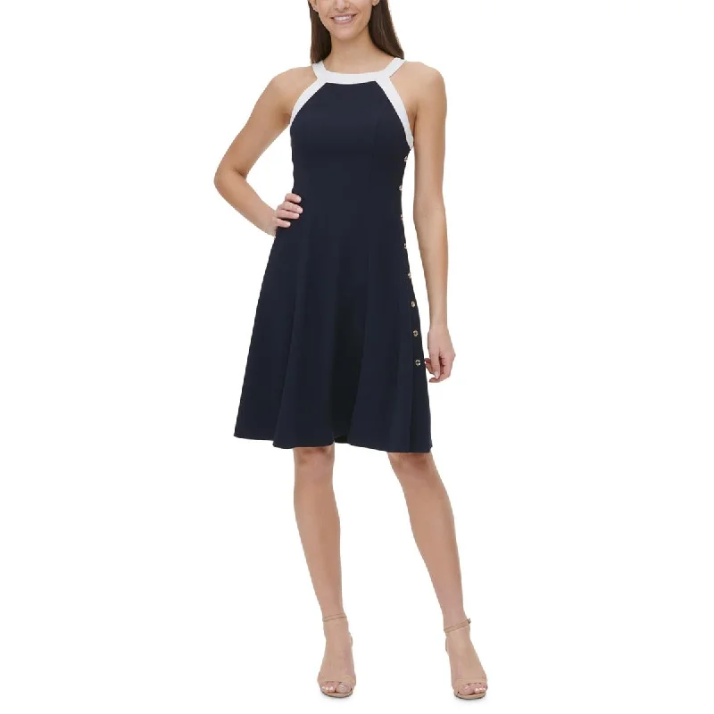 Tommy Hilfiger Womens Halter Knee-Length Fit & Flare Dress