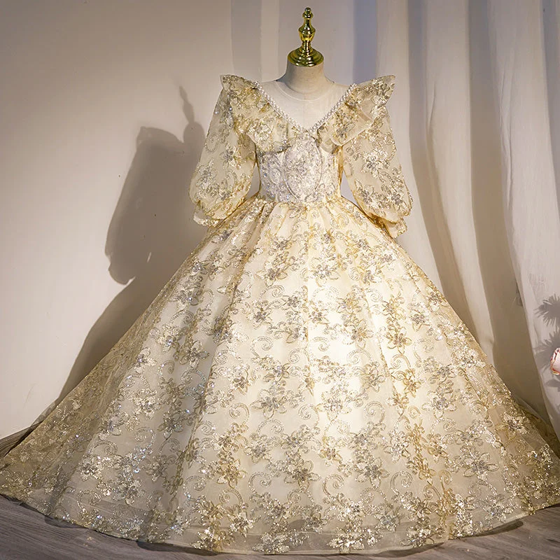 Online Only Flower Girl Wedding Dress Children Fluffy Big Skirt Beauty Pageant Christening Dress Online Only Flower Girl Wedding Dress Children Fluffy Big Skirt Beauty Pageant Christening Dress