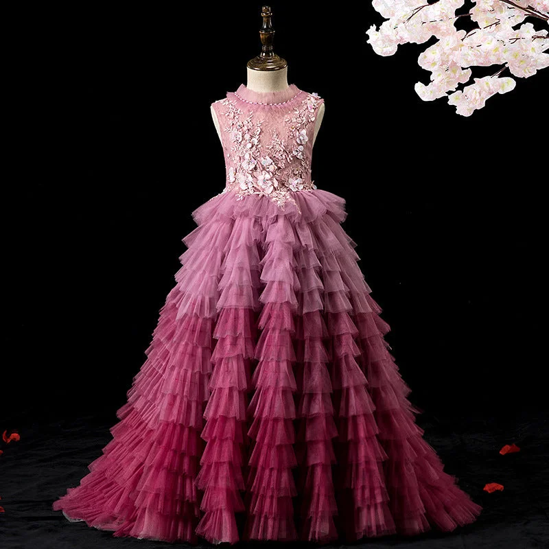 Can't Miss Girls Pageant Dresses Girl Sleeveless Red Gradient Fluffy Formal Dresses First Communion Dress Can't Miss Girls Pageant Dresses Girl Sleeveless Red Gradient Fluffy Formal Dresses First Communion Dress