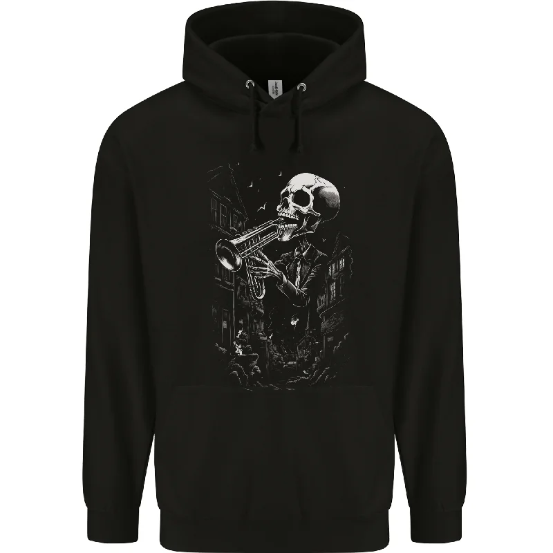 Price Smash Day of the Dead Skeleton Trumpet Skull DOTD Mens 80% Cotton Hoodie