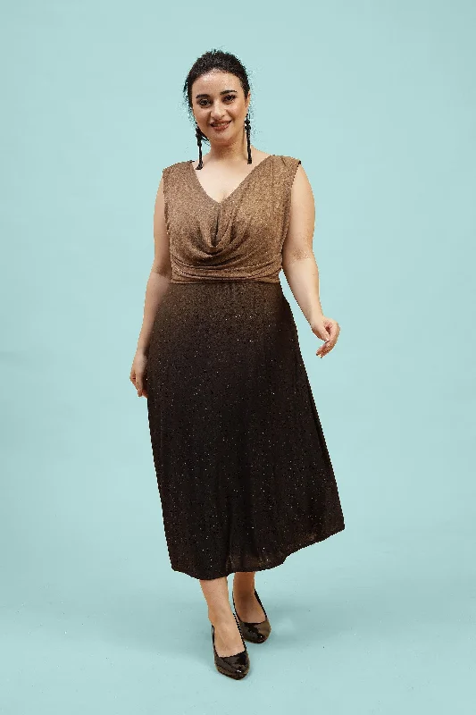 Exclusive Offers Ombre Gradient Hot Midi Dress for Kitty Party