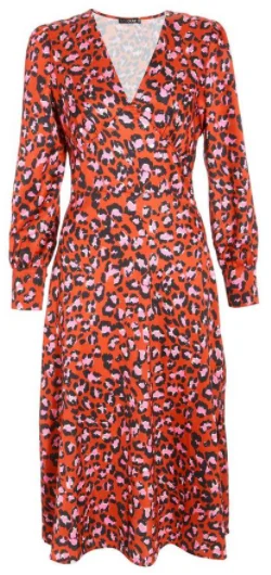 While Supplies Last Leopard Satin Midi Dress