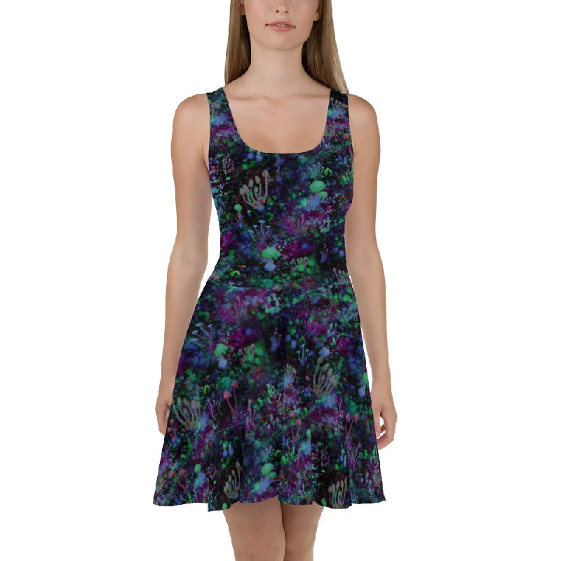 Space Shrooms Skater Dress