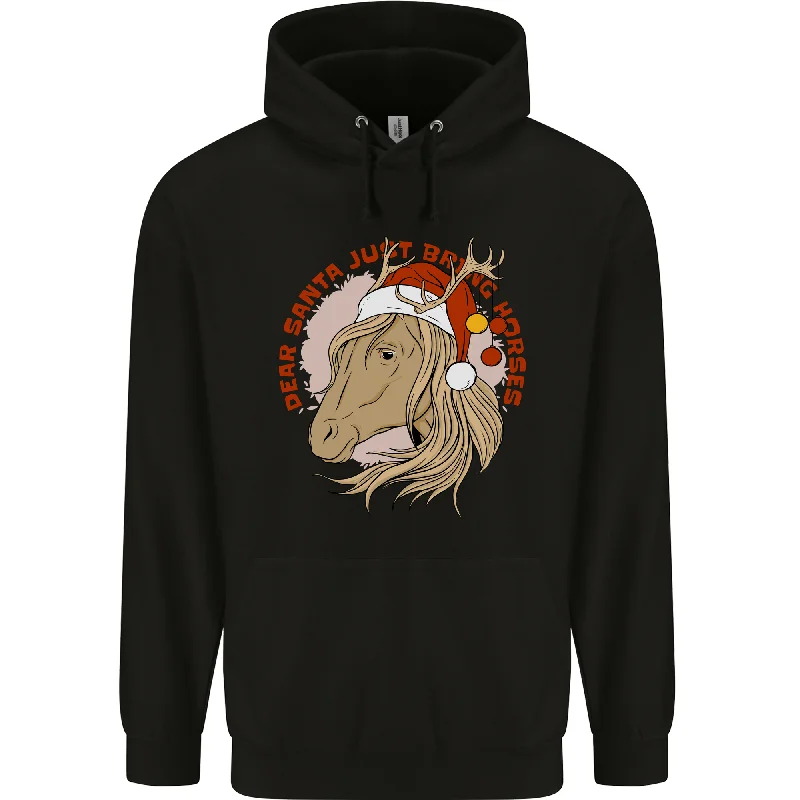 New Deals Dear Santa Funny Equestrian Horse Christmas Mens 80% Cotton Hoodie