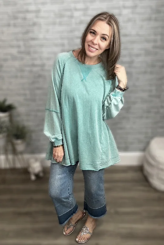 Jade by Jane Oversized Color Wash Sweatshirt with Pockets!