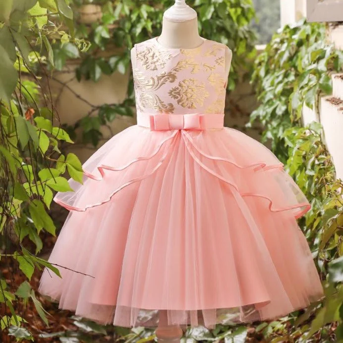 Act Now Girls Pageant Dresses Baby Girl Pink Mesh Cute Fluffy Birthday Ball Gowns