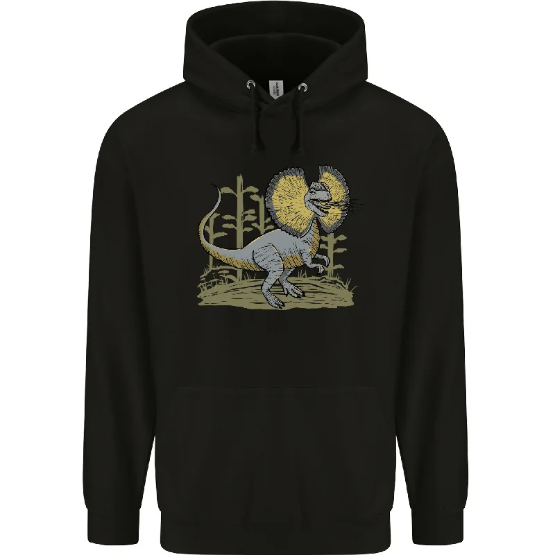 Warehouse Sale Dilophosaurus Dinosaur Mens 80% Cotton Hoodie