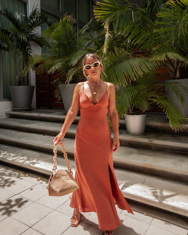 Special Savings Liana Beaded V-Neck Midi Dress