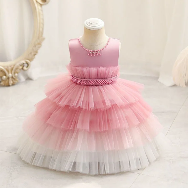 Holiday Sale Baby Girl Birthday Party Dress Toddler Cute Gradient Cake Fluffy Princess Dress Girls Formal Dresses