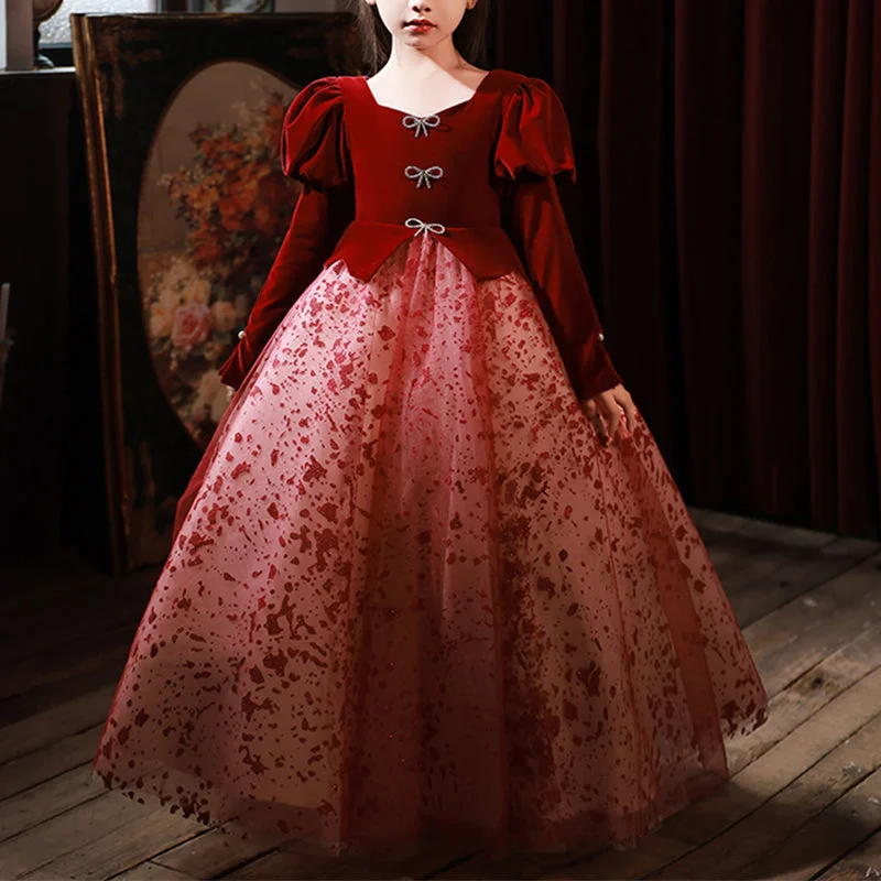 Closeout Sale Flower Girl Dress Children Pageant Princess Communion Elegant Red Evening Dress Closeout Sale Flower Girl Dress Children Pageant Princess Communion Elegant Red Evening Dress