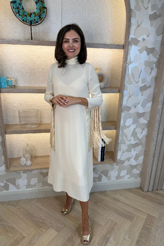 Great Deals Marissa Fringed Dress In Cream