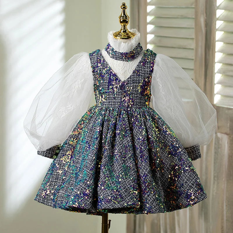 Deal Mania Baby Girl Baptism Dress Girl Formal Sequins Puffy Girl Dress Birthday Party Dress Deal Mania Baby Girl Baptism Dress Girl Formal Sequins Puffy Girl Dress Birthday Party Dress