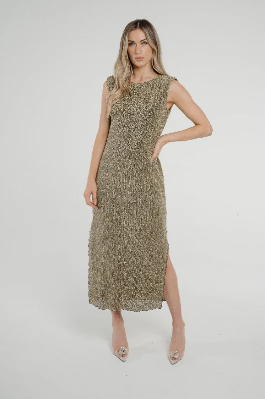 Fantastic Offers Frankie Sleeveless Dress In Gold Sparkle