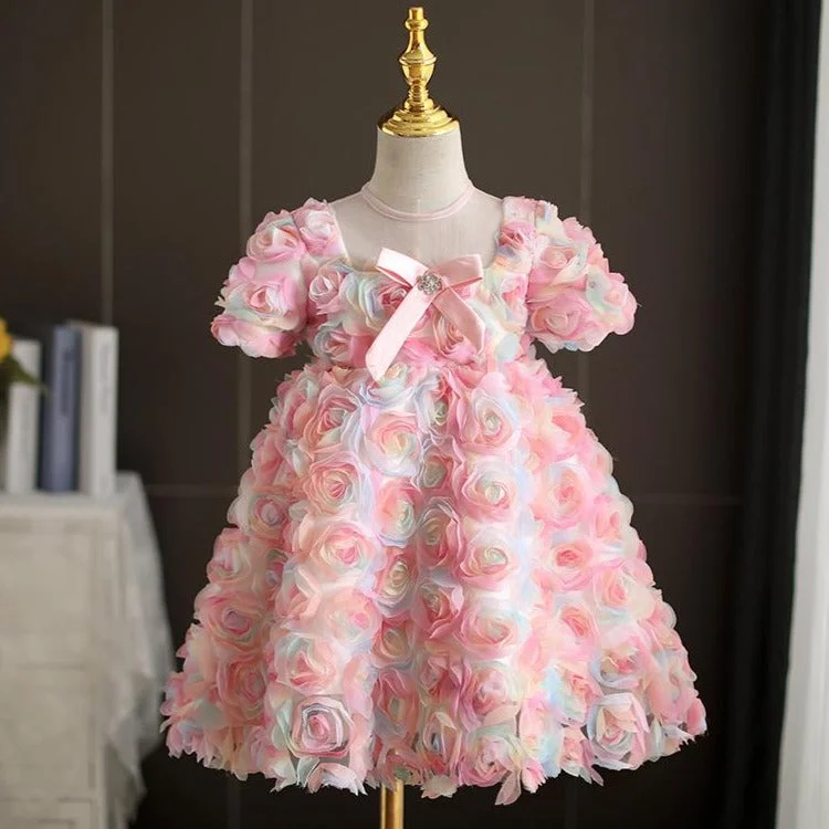 Buy More, Save More Flower Girl Dress Toddler Colorful Rose Birthday Party Formal Pageant Dress Buy More, Save More Flower Girl Dress Toddler Colorful Rose Birthday Party Formal Pageant Dress