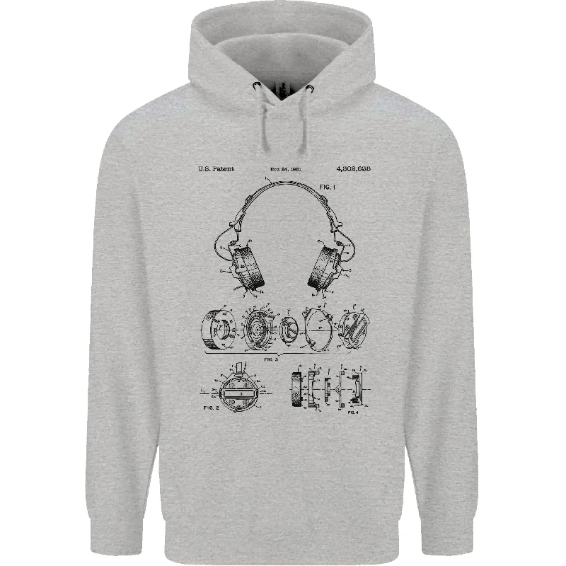 Reduced Prices Headphones Patent Blueprint Dance Music DJ Mens 80% Cotton Hoodie