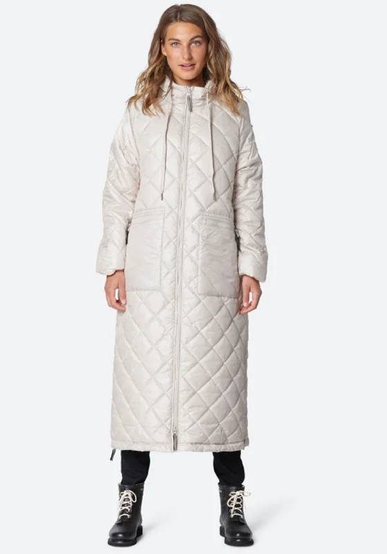 Clearance Sale Ilse Jacobsen Aerial Diamond Quilted Long Coat, Cream