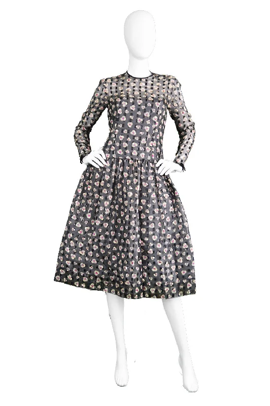 Exclusive Deal Couture Silk Drop Waist Dress, 1980s