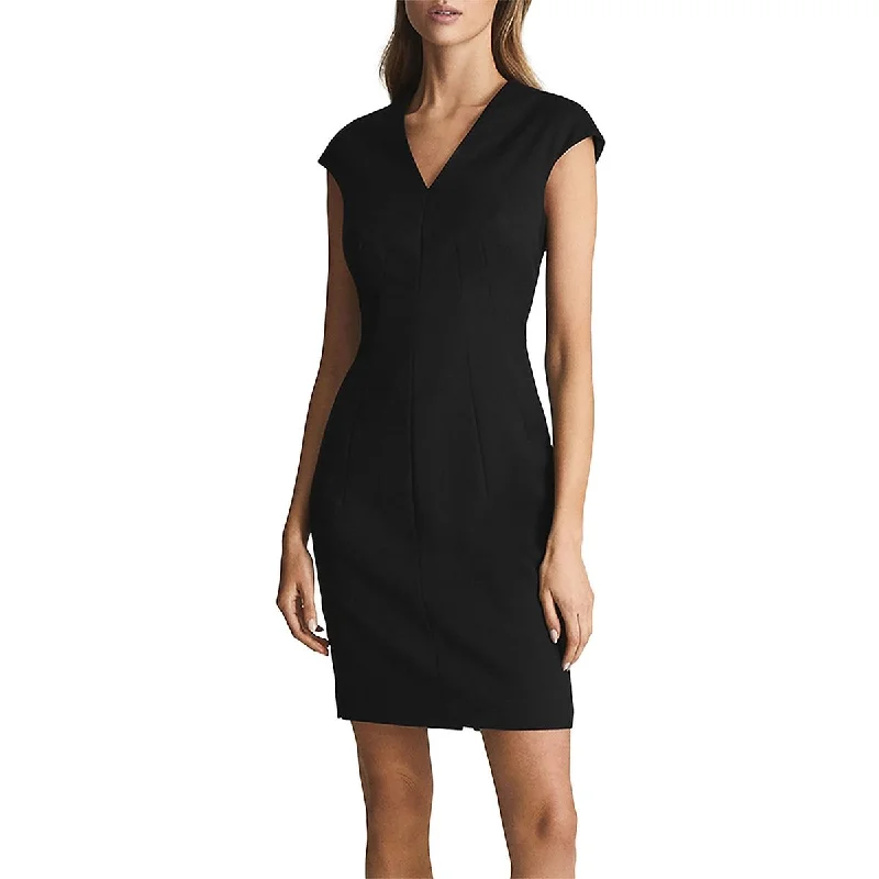 Reiss Womens V Neck Midi Sheath Dress