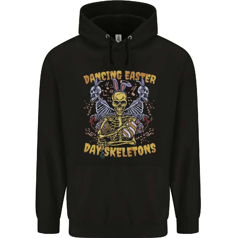 Super Deal Dancing Easter Day Skeletons Skulls Mens 80% Cotton Hoodie