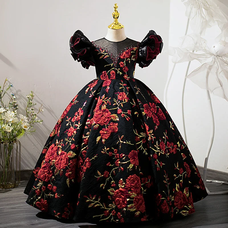 Lowest Prices Flower Girl Dress Children Princess Summer Floral Embroidery Vintage Party Communion Dress Lowest Prices Flower Girl Dress Children Princess Summer Floral Embroidery Vintage Party Communion Dress