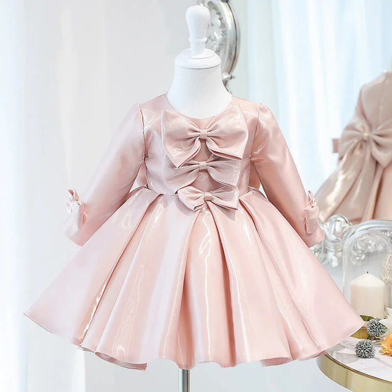 Take Advantage Baby Girl Dress Toddler Autumn Winter Princess Dress Bow Knot Birthday Party Dress
