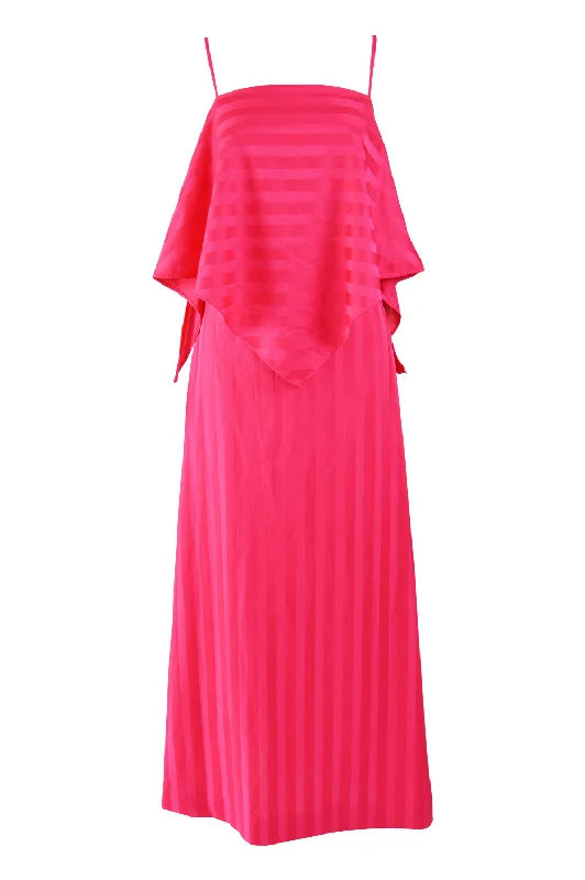 Customer Appreciation Sale Womens Pink Vintage Tiered Evening Dress, 1970s