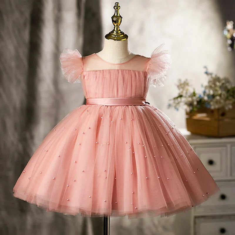 Clearance Event Girl Pageant Dresses Baby Girl Birthday Party Dress Beaded Puffy Formal Princess Dress