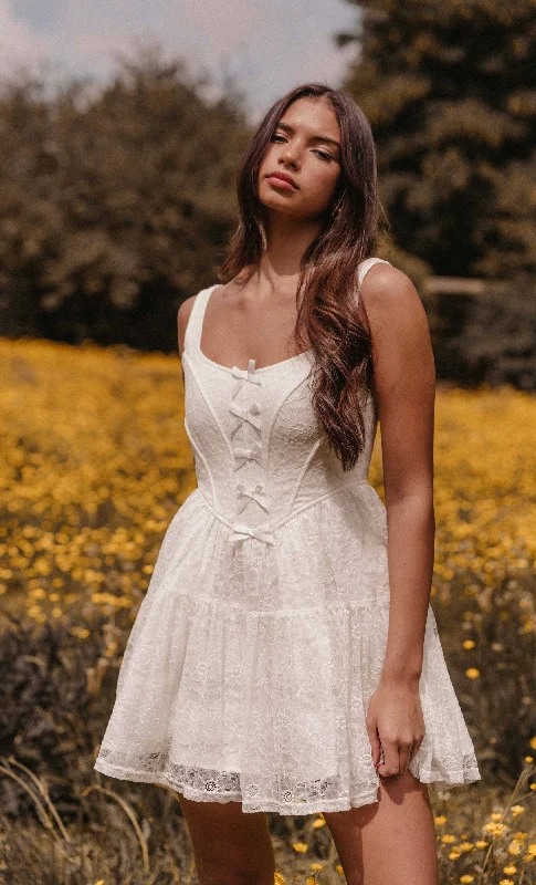 Early Access Ivory Tiered Corset Mini Dress