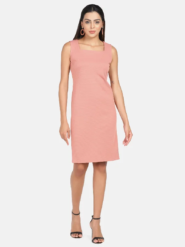Great Deals Stretch Sleeveless Sheath Dress - Peach