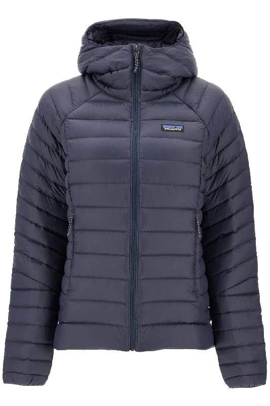 Clearance Sale Lightweight Women's Down Sweater Hood  - Blu