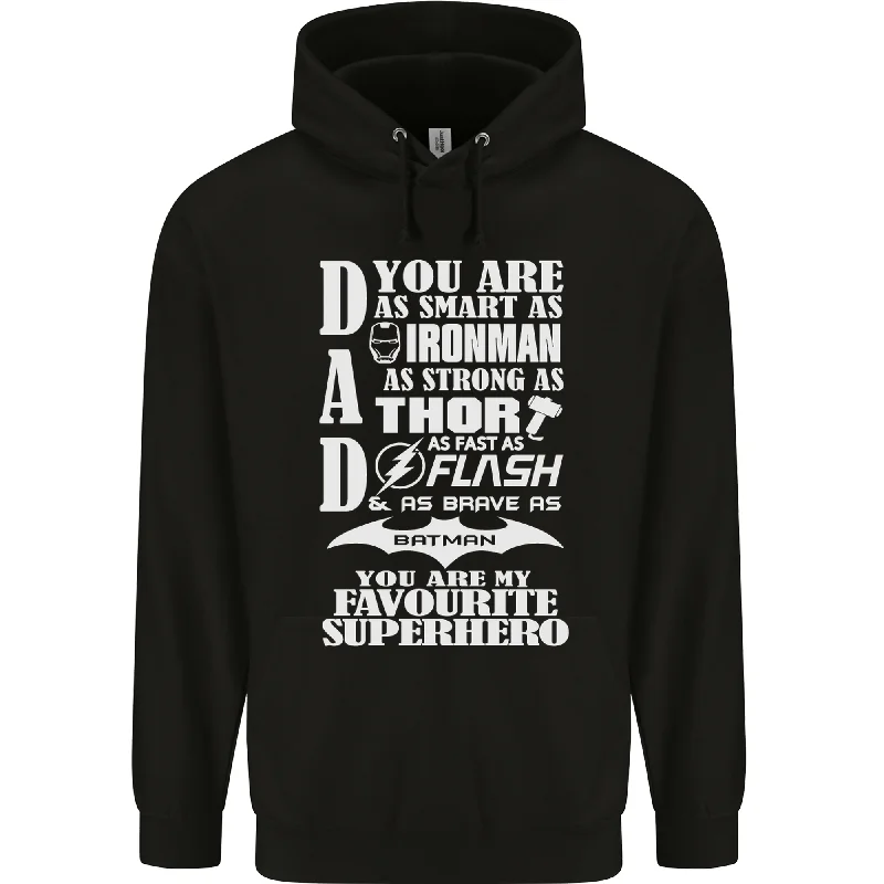 Seasonal Sale Dad My Favourite Superhero Fathers Day Mens 80% Cotton Hoodie